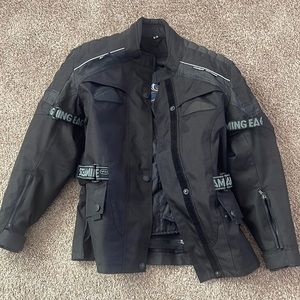Black Riding Jacket with Reflective Trim